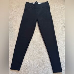 Leggings Womens XL Black Fleece Lined Ankle High Rise Thermal Pockets Stretch